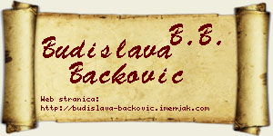 Budislava Backović vizit kartica